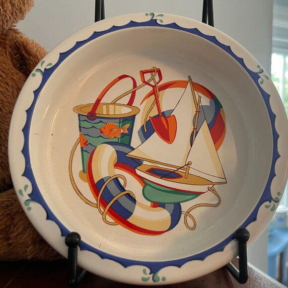 4 Piece Tiffany Baby Dish Set- EUC- Seashore Collection w/ Tiffany Box - Picture 8 of 10